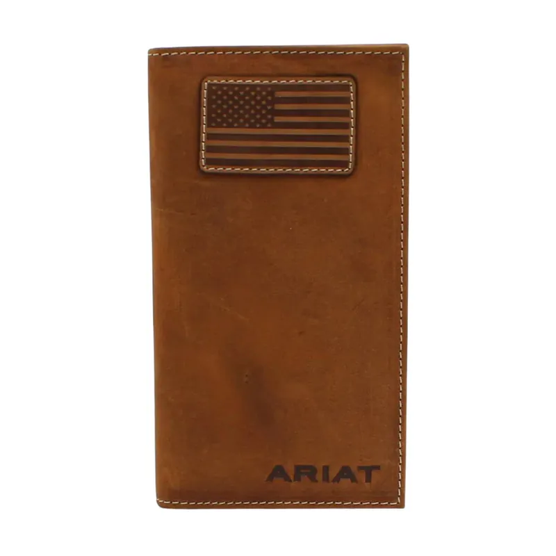 Brown USA Patch Checkbook Wallet by Ariat
