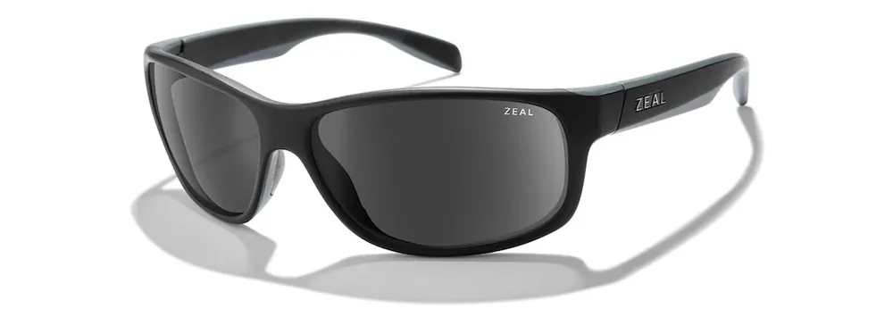 Sable Sunglasses with Matte Black Frames and Dark Grey Lenses by Zeal