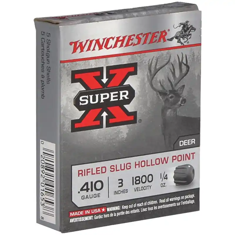 Winchester Super X 1,900 fps 410 Gauge 3" 1/4 oz Rifled Slug Shotgun Ammunition