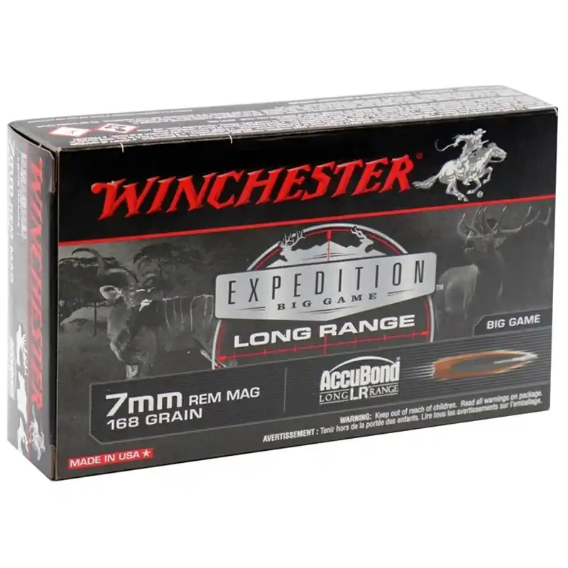 Winchester Expedition Big Game Long Range 2,900 fps 7mm Remington Magnum 168 Grain AccuBond Polymer Tipped Rifle Ammunition