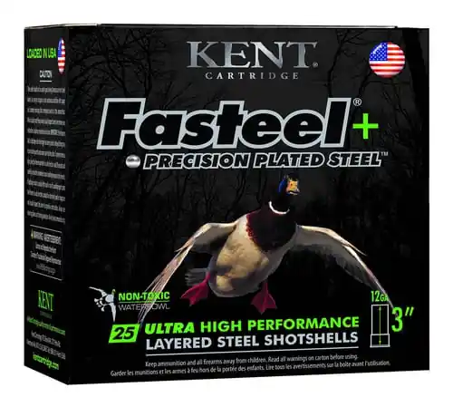 KENT Fasteel Plus 1,450 fps 12 Gauge 3" 1-/14 oz BB x 2 Steel Shot Shotgun Ammunition