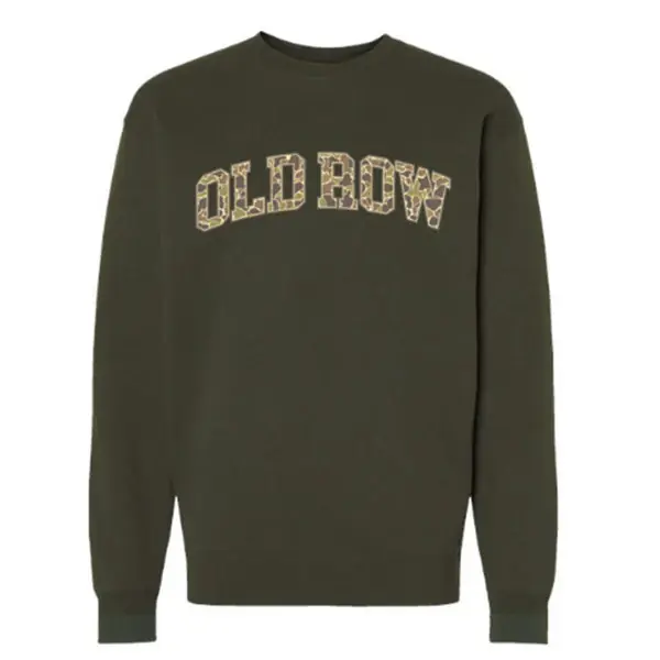Army Green Crewneck Shirt with Camo by Old Row