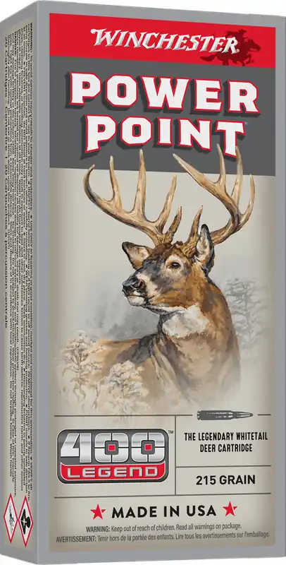 Winchester Power Point 2,250 fps 400 Legend 215 Grain Jacketed Soft Point Rifle Ammunition