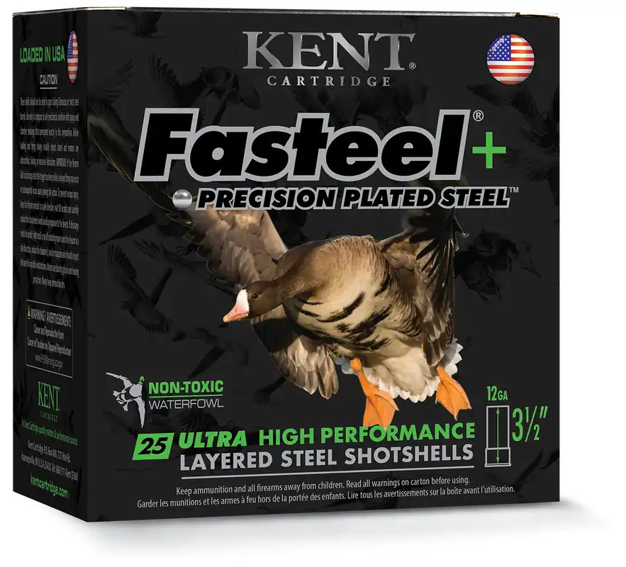 KENT Fasteel+ 1450fps 12 Gauge 3-1/2" 1-1/2oz BB& 2 blended shot Shotgun Ammunition