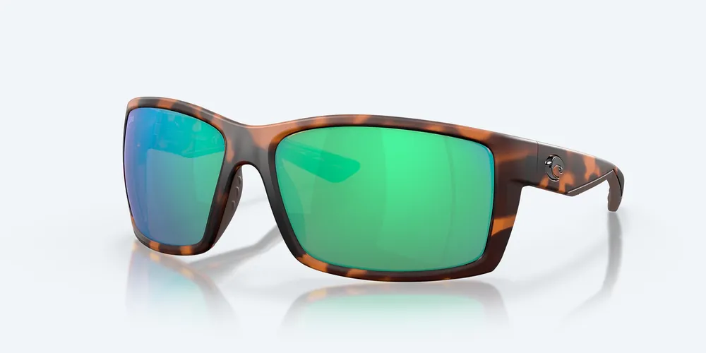 Reefton Matte Retro Tortoise Frames with Green Mirror 580P Lenses by Costa Del Mar