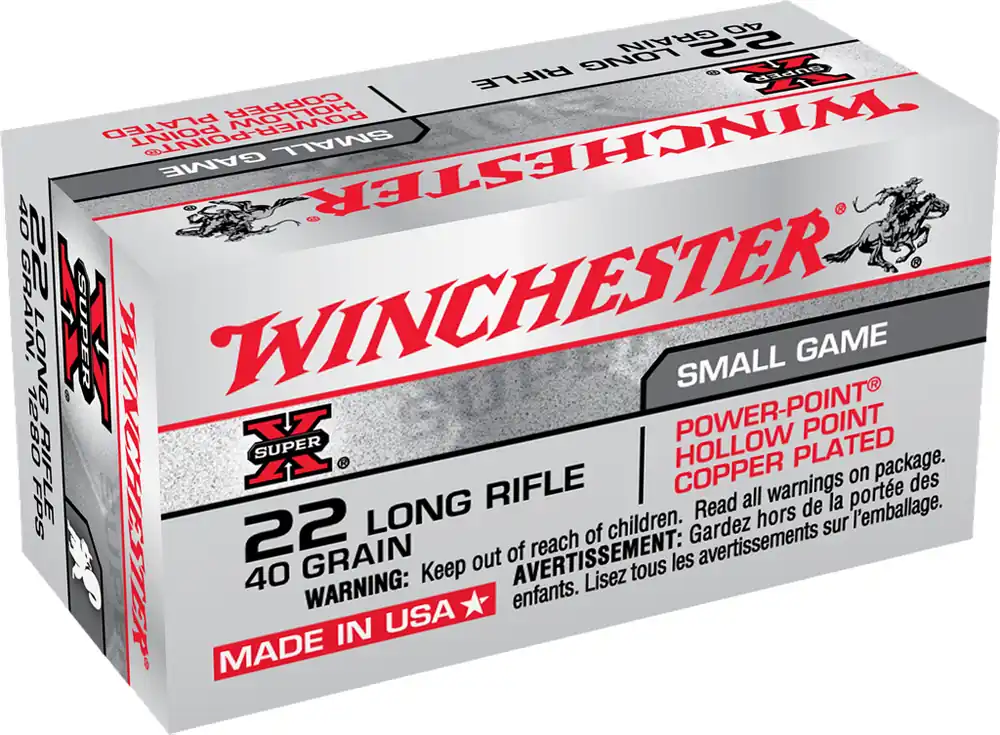 Winchester Super X 1,280 fps 22 Long Rifle 40 Grain Power Point Rifle Ammunition