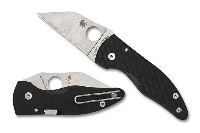 MicroJimbo Black G-10 Plainedge Knife by Spyderco