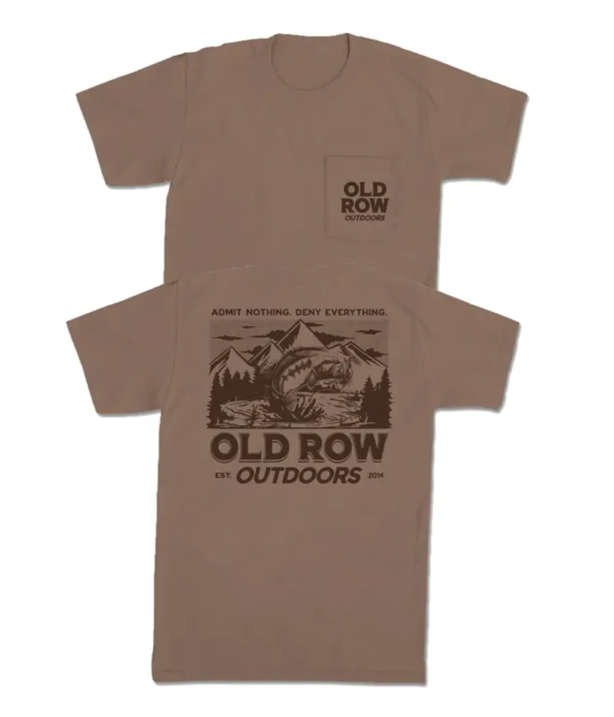 Men‘s Bass Mountain Short Sleeve Pocket Graphic Tee Shirt by Old Row