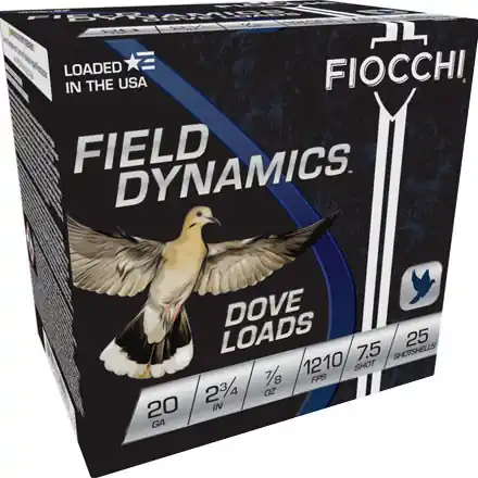 Fiocchi Field Dynamics 1,210 fps 20 Gauge 2-3/4" 7/8 oz. 7-1/2 Lead Shot Shotgun Ammunition