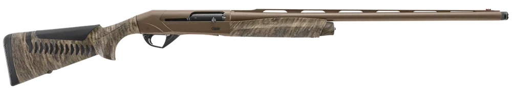 Benelli Super Black Eagle 20 Gauge Semi Auto Shotgun with 3 Inch Chamber 28 Inch Brown Cerakote Advanced Impact Barrel in Mossy Oak Bottomland Camo Stock