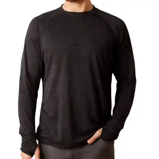 Rebar Gridwork Long-Sleeve Crewneck Tee Shirt by Ariat