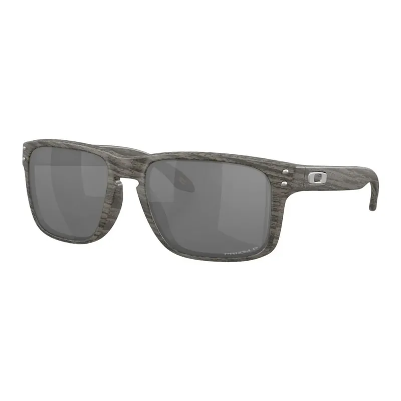 Holbrook Sunglasses with Woodgrain Frames and Prizm Black Polarized Lenses by Oakley
