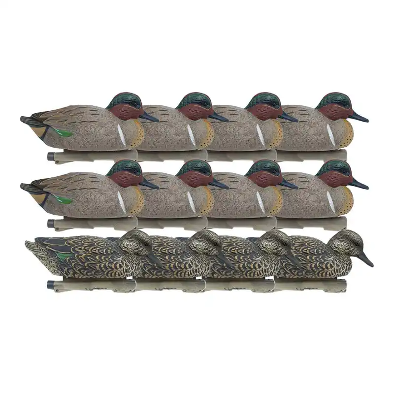 12 Pack Mainline Series Green Winged Teal Static Duck Decoys by Rig Em Right