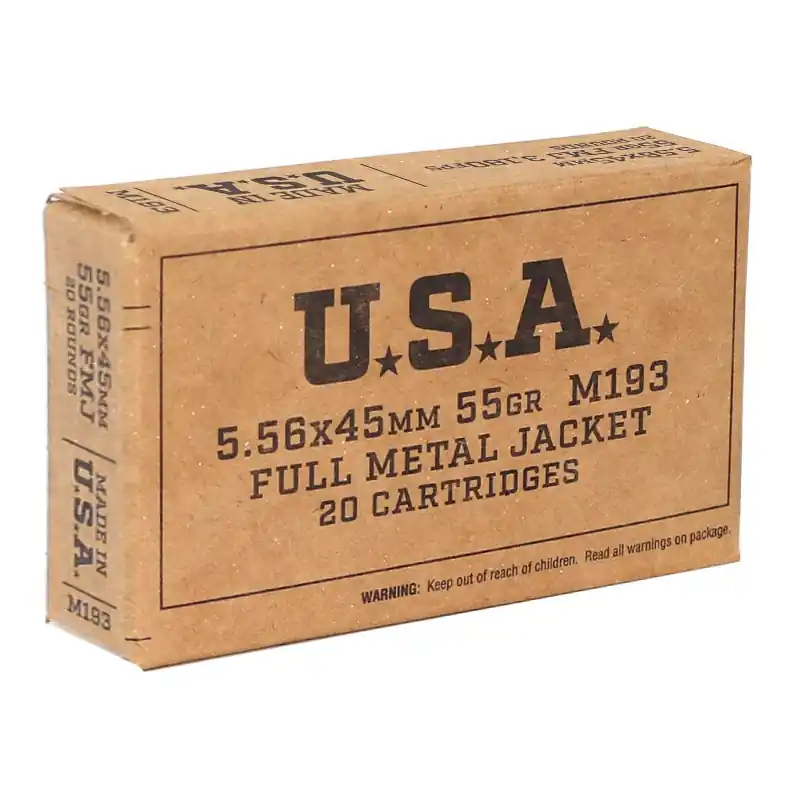 Winchester 3,180 fps 5.56x45mm NATO 55 M193 Grain Full Metal Jacket Rifle Ammunition