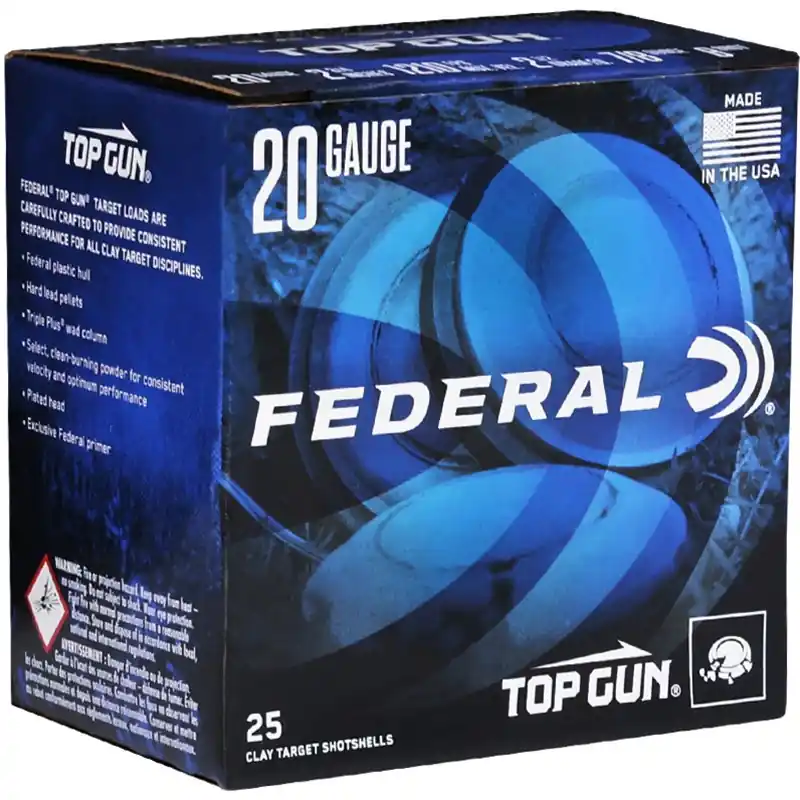 Federal Top Gun 1,210 fps 20 Gauge 2-3/4" 7/8 oz 8 Lead Shot Shotgun Ammunition