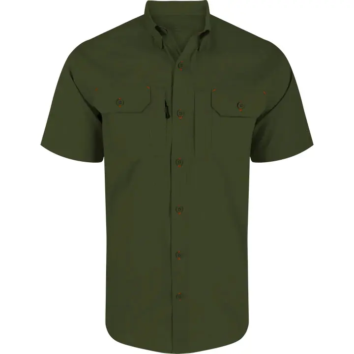 Men‘s Wingshooter Trey Solid Short Sleeve Button Up Shirt by Drake