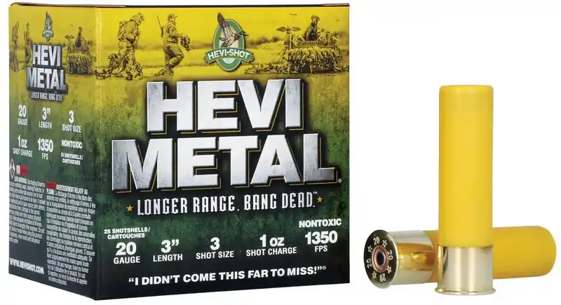 Hevi-Shot Hevi-Metal Long Range 1350fps 20ga 3" 1oz 3 Shot Shotgun Ammunition
