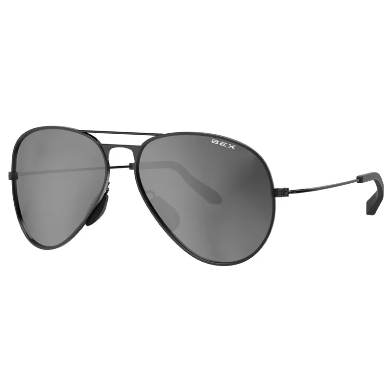 Wesley Sunglasses with Black Frames and Gray & Silver Lenses by BEX