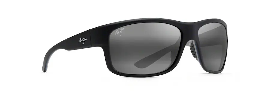 Southern Cross Sunglasses With Soft Black with Sea Blue and Grey Frame Neutral Grey Lens by Maui Jim