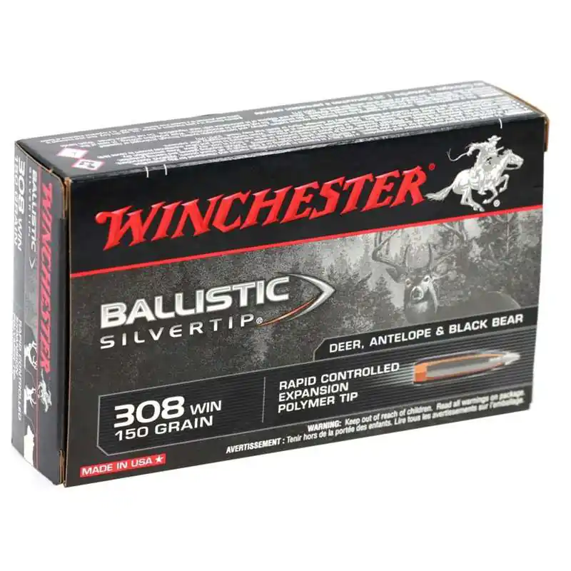 Winchester Ballistic Silvertip 2,810 fps 308 Winchester 150 Grain Rifle Ammunition