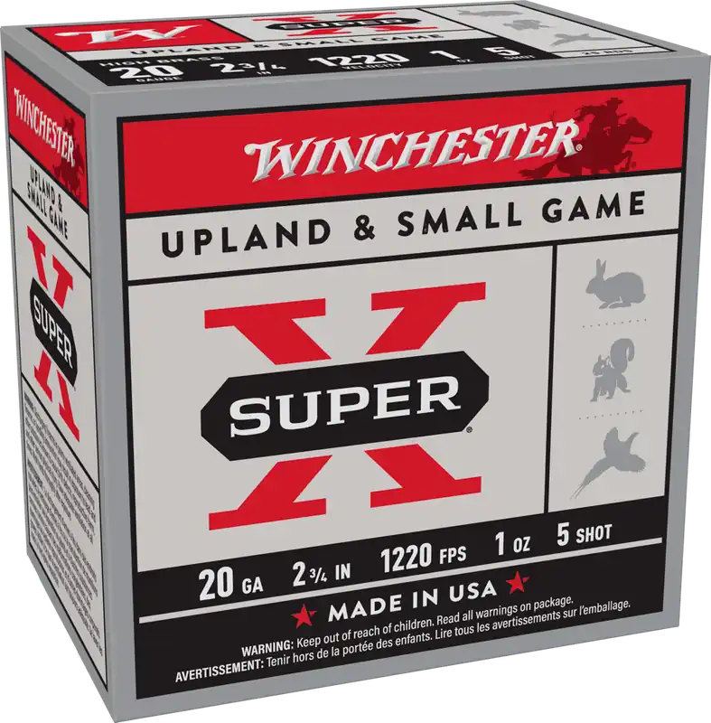Winchester Upland & Small Game 1220fps 20 Gauge 2-3/4" 1oz 5 Lead shot Shotgun Ammunition