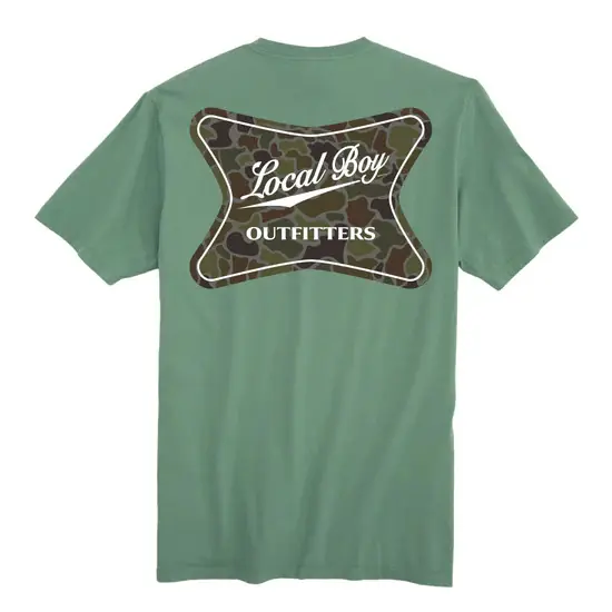 Men‘s High Badge OD Green Short Sleeve Graphic Tee Shirt by Local Boy