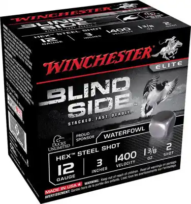 Winchester Blind Side 1,400 fps 12 Gauge 3" 1-3/8 oz. 2 Steel Shot Shotgun Ammunition