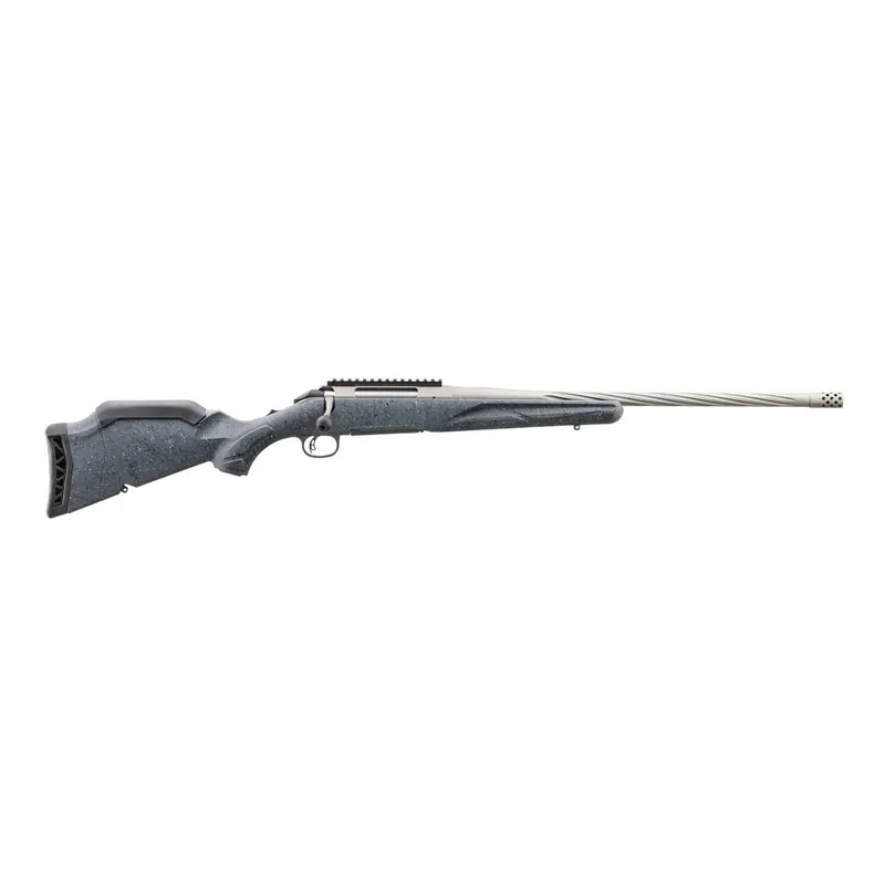 American Gen 2 270 Win Rifle 20 Inch Spiral Fluted Barrel in Gray Splatter Stock by Ruger