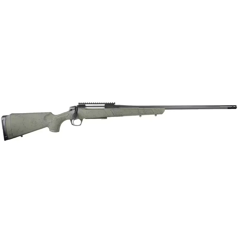 Cascade XT 7mm PRC Bolt Action Rifle with 24 Inch Fluted Threaded Barrel and Brake in Black and Green Web Stock by CVA