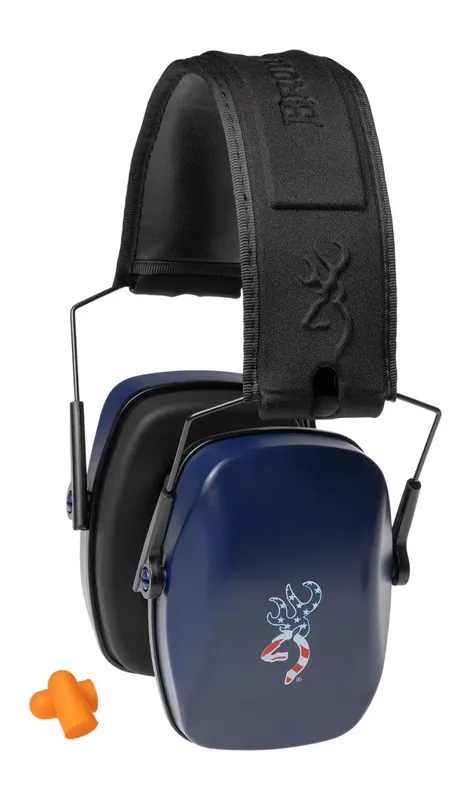 Buck Mark III Hearing Protection Ear Muff in Red White Blue by Browning