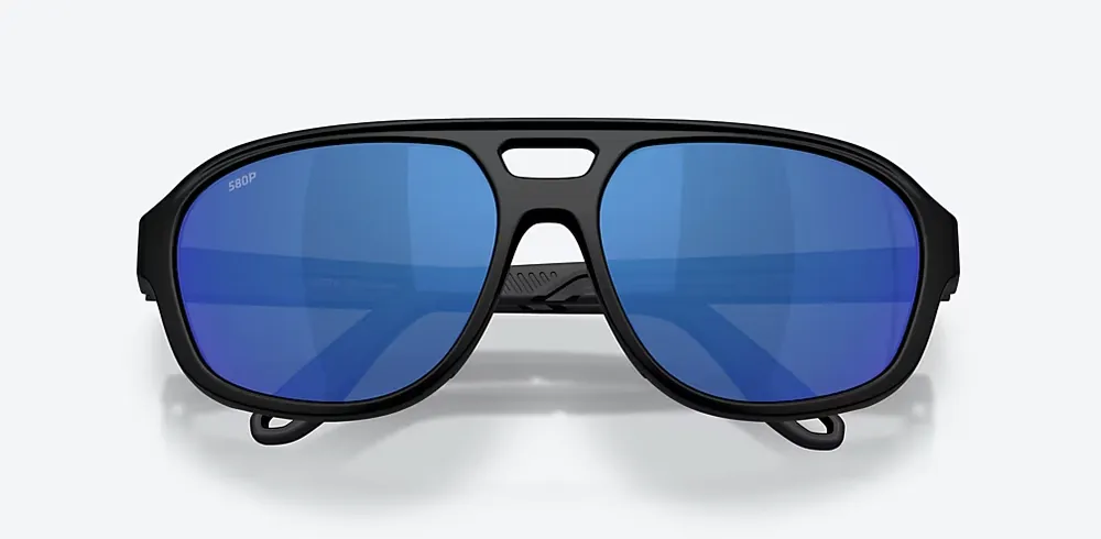 Street Heat Matte Black Sunglasses with 580P Blue Mirror Polarized Polycarbonate lenses by Costa Del Mar