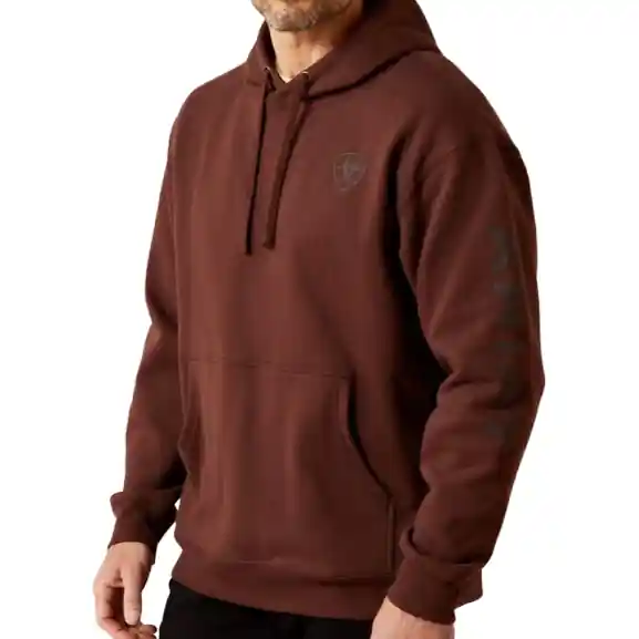 Men‘s Ariat Logo Mahogany Pullover Hoodie by Ariat