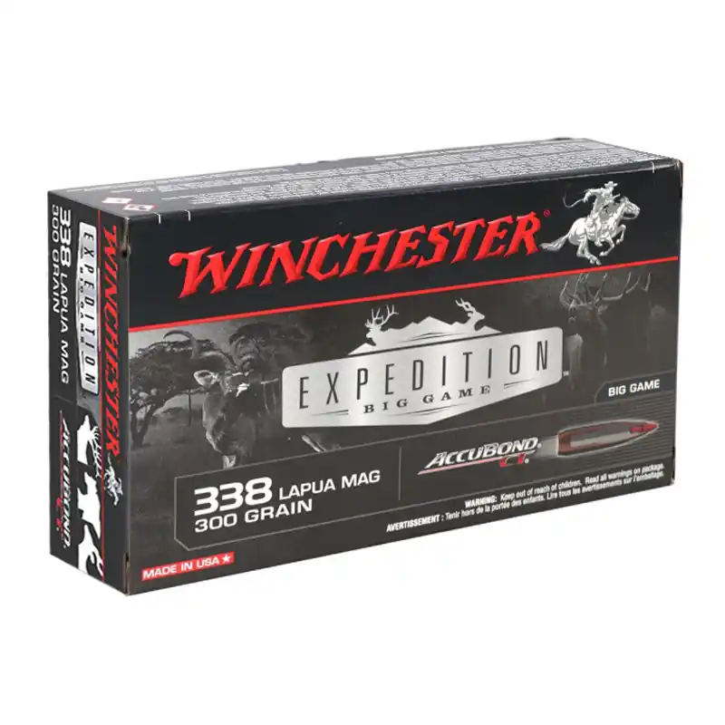Winchester Expedition Big Game 2,650 fps 338 Lapua Magnum 300 Grain Controlled Expansion Polymer Tip Rifle Ammunition