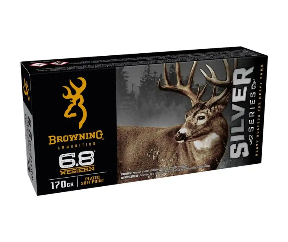 Browning Silver 2,920 fps 6.8 Western 170 Grain Plated Soft Point Rifle Ammunition