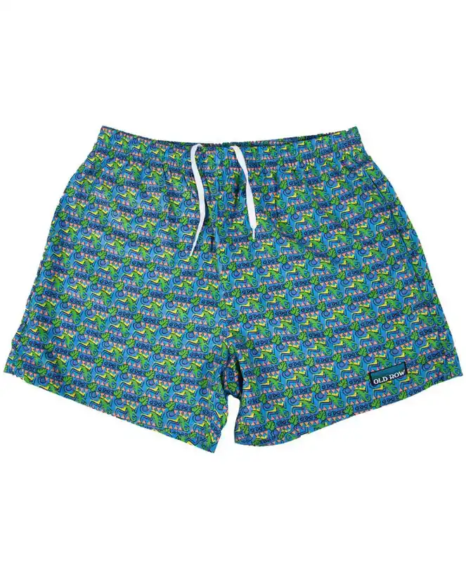 90s Retro Swim Trunk in Green by Old Row
