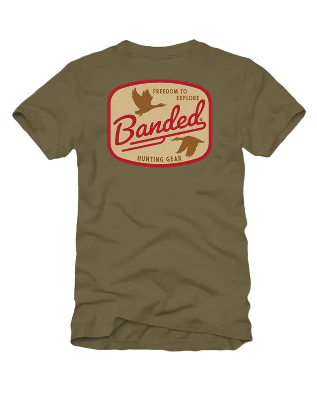 Men‘s Retro Patch Short Sleeve Graphic Tee Shirt by Banded