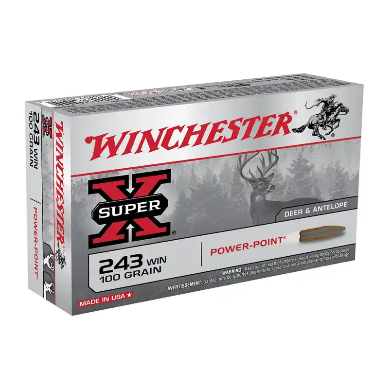 Winchester Super X 2,960 fps 243 Winchester 100 Grain Power Point Rifle Ammunition