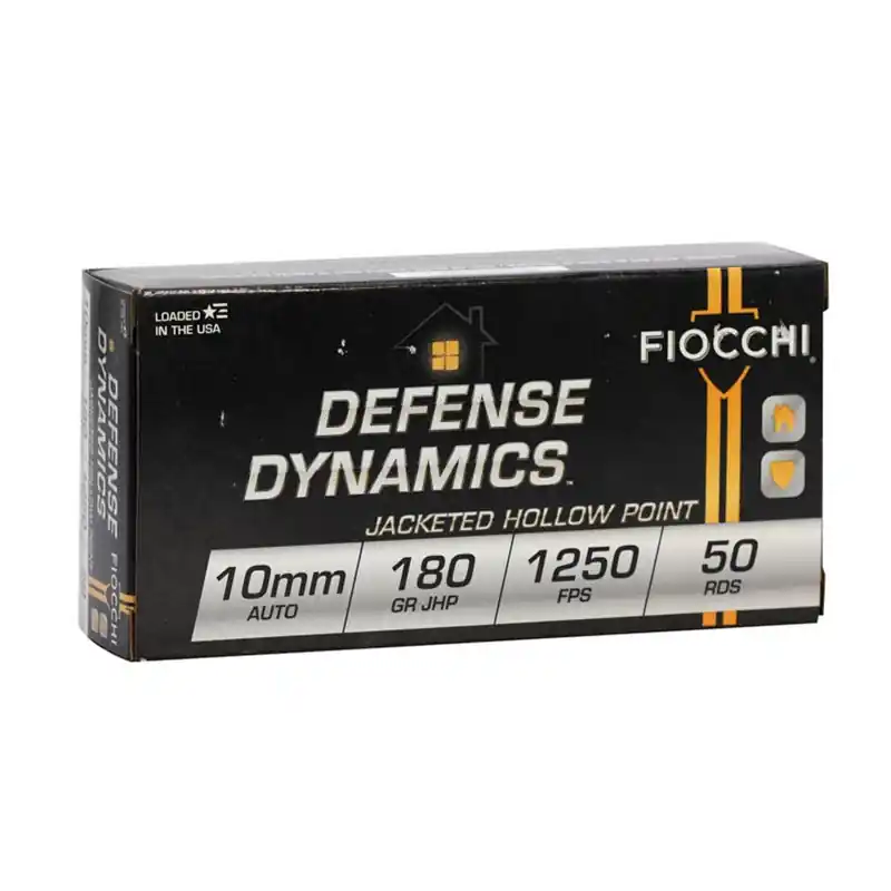 Fiocchi Defense Dynamics 1,250 fps 10mm Auto 180 Grain Full Metal Jacket Handgun Ammunition