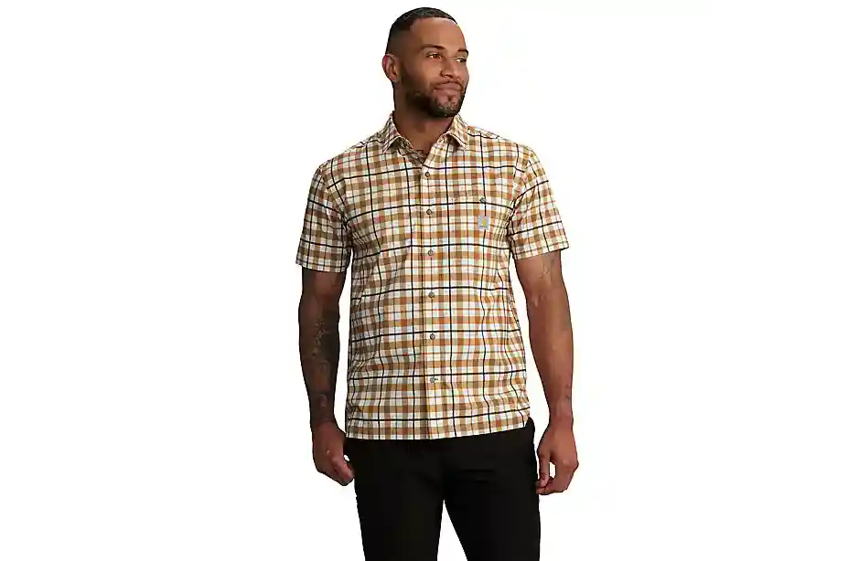 Force Sun Defender Relaxed Fit Lightweight Short Sleeve Plaid Tee by Carhartt