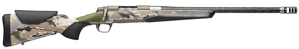 Browning X-Bolt 2 Speed Carbon Fiber SPR 6.5 PRC Spiral Fluted Bolt Action Rifle with 20 Inch Carbon Fiber Threaded Barrel and Brake in Ovix Camo Stock