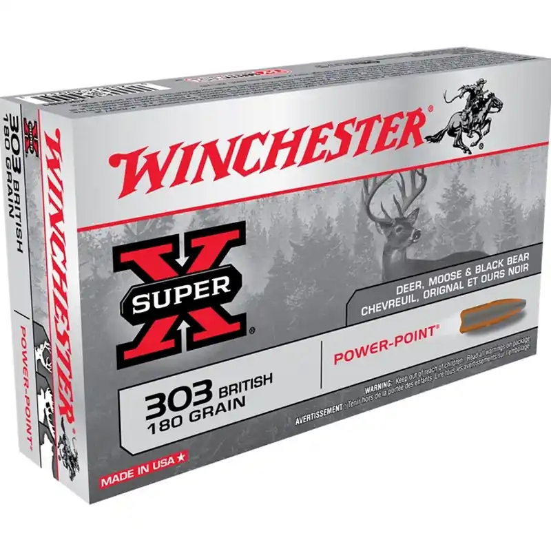 Winchester Super X 2,460 fps 303 British 180 Grain Power Point Rifle Ammunition