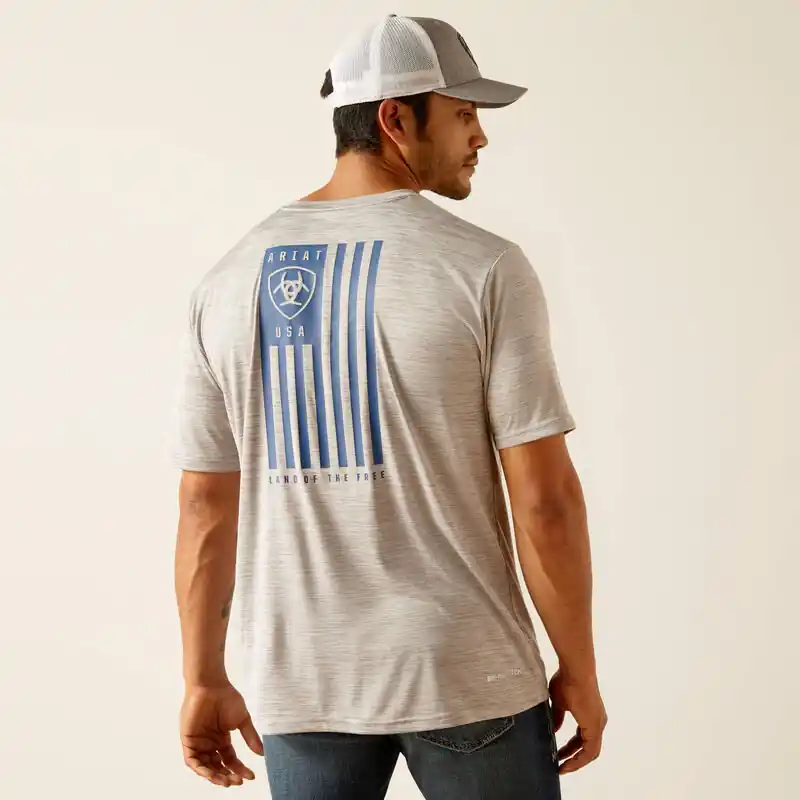 Charger Spirited Short Sleeve Tee Shirt in Gray by Ariat