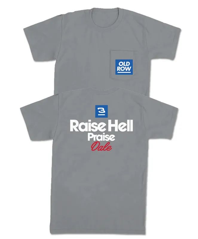 Men‘s Raise Hell Praise Dale 2.0 Short Sleeve Pocket Graphic Tee Shirt by Old Row