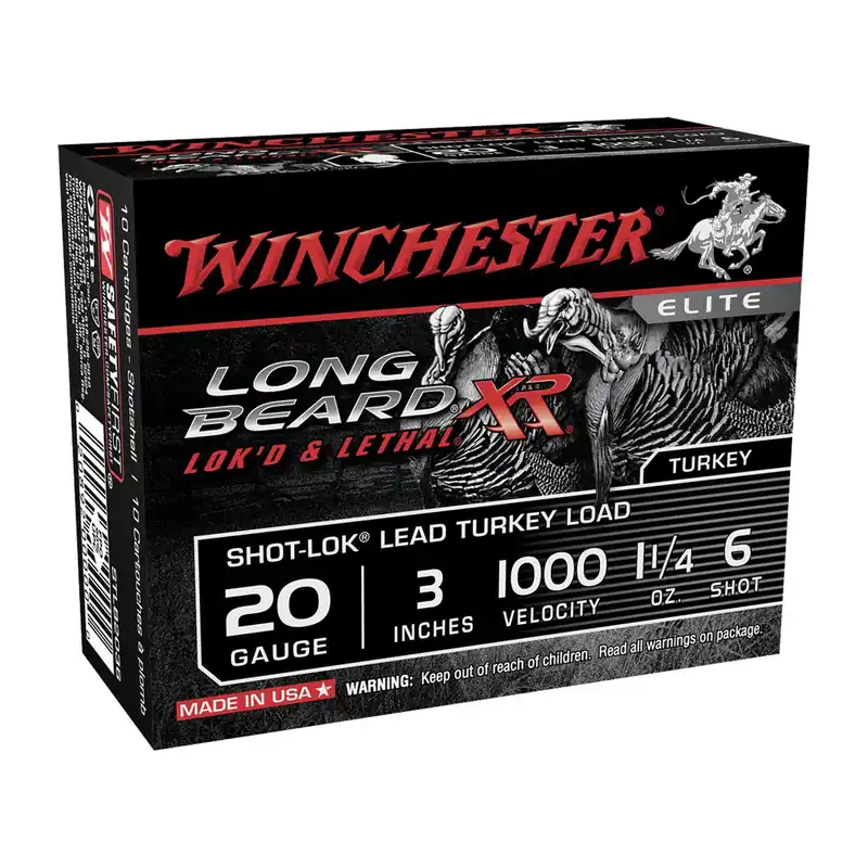 Winchester Long Beard XR 1,000 fps 20 Gauge 3" 1-1/4 oz 6 Lead Shot Shotgun Ammunition
