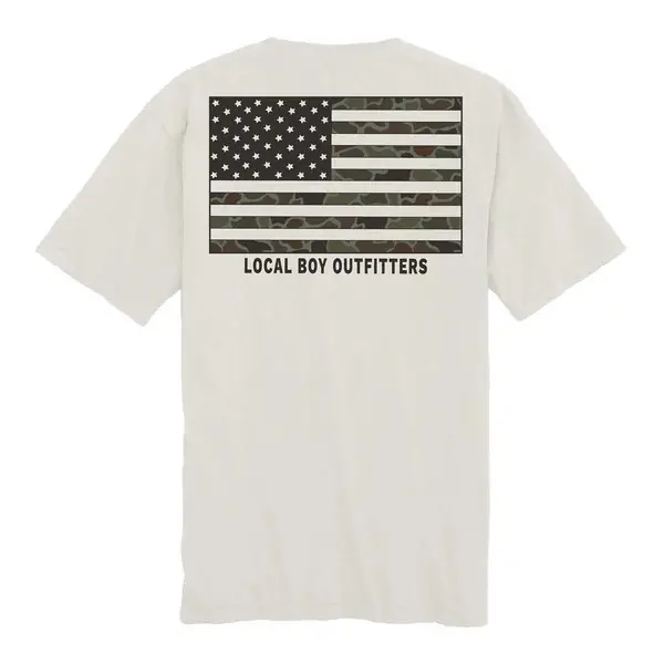 OD Flag Short Sleeve Tee Shirt in Silver by Local Boy Outfitters