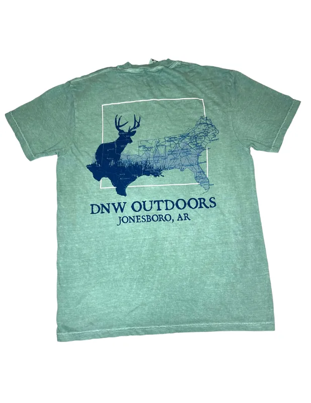 Whitetail Map Short Sleeve Tee Shirt by DNW Outdoors
