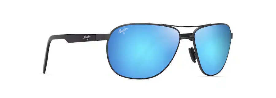 Castles Sunglasses with Matte Dark Ruthenium with Black Lens by Maui Jim