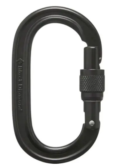 Black Diamond Oval Keylock Screwgate Carabiner by Trophyline