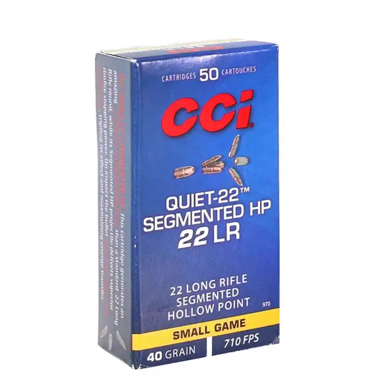 CCI Quiet 710 fps 22 Long Rifle 40 Grain Segmented Hollow Point Rifle Ammunition
