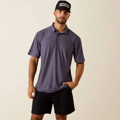 Charger 2.0 Classic Fit Short Sleeve Polo Shirt in Night Shadow in Ariat